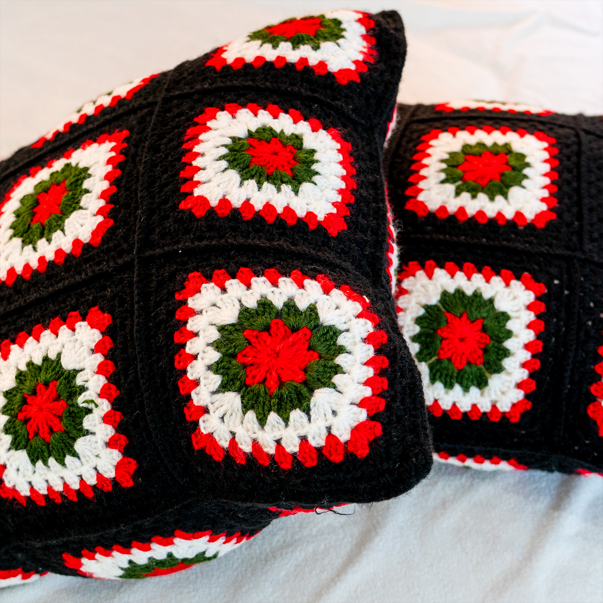 Atlas Rose Crochet Cushion Cover – Handcrafted Wool