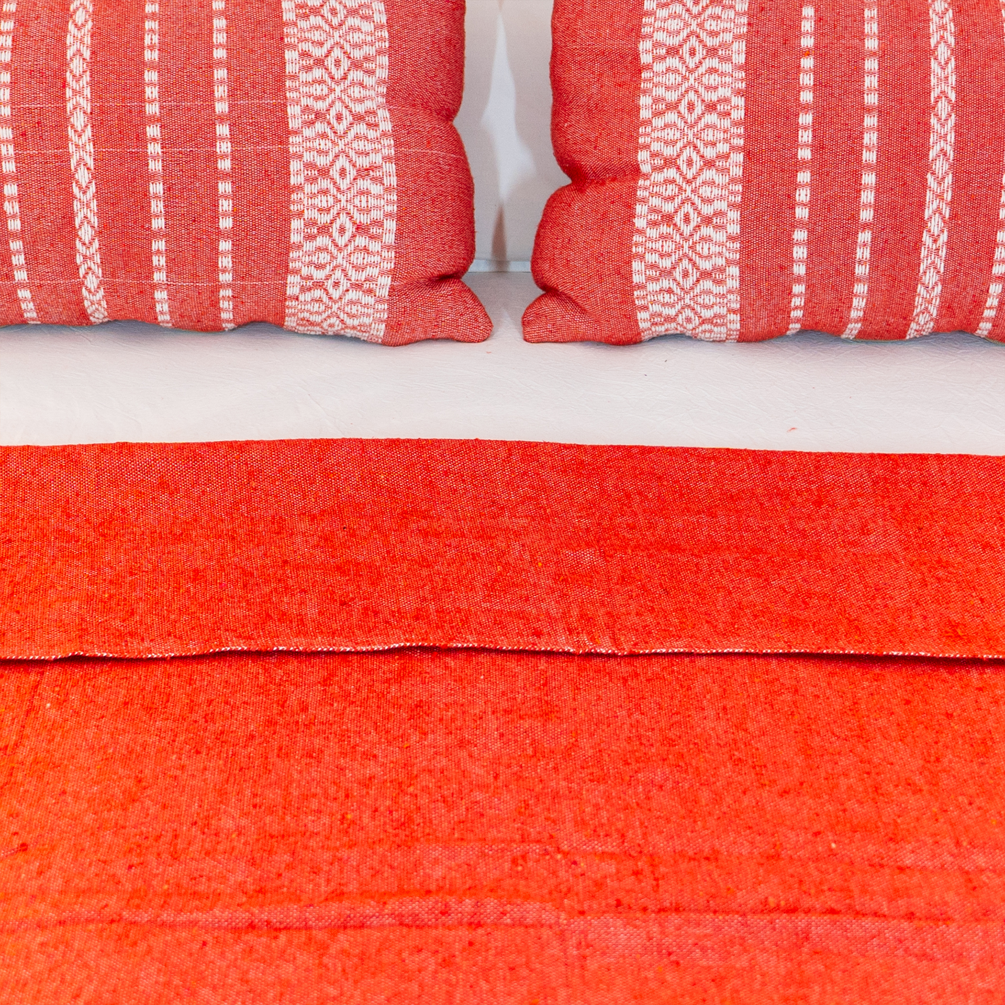 Atlas Tassel Handwoven Bedspread — Terracotta