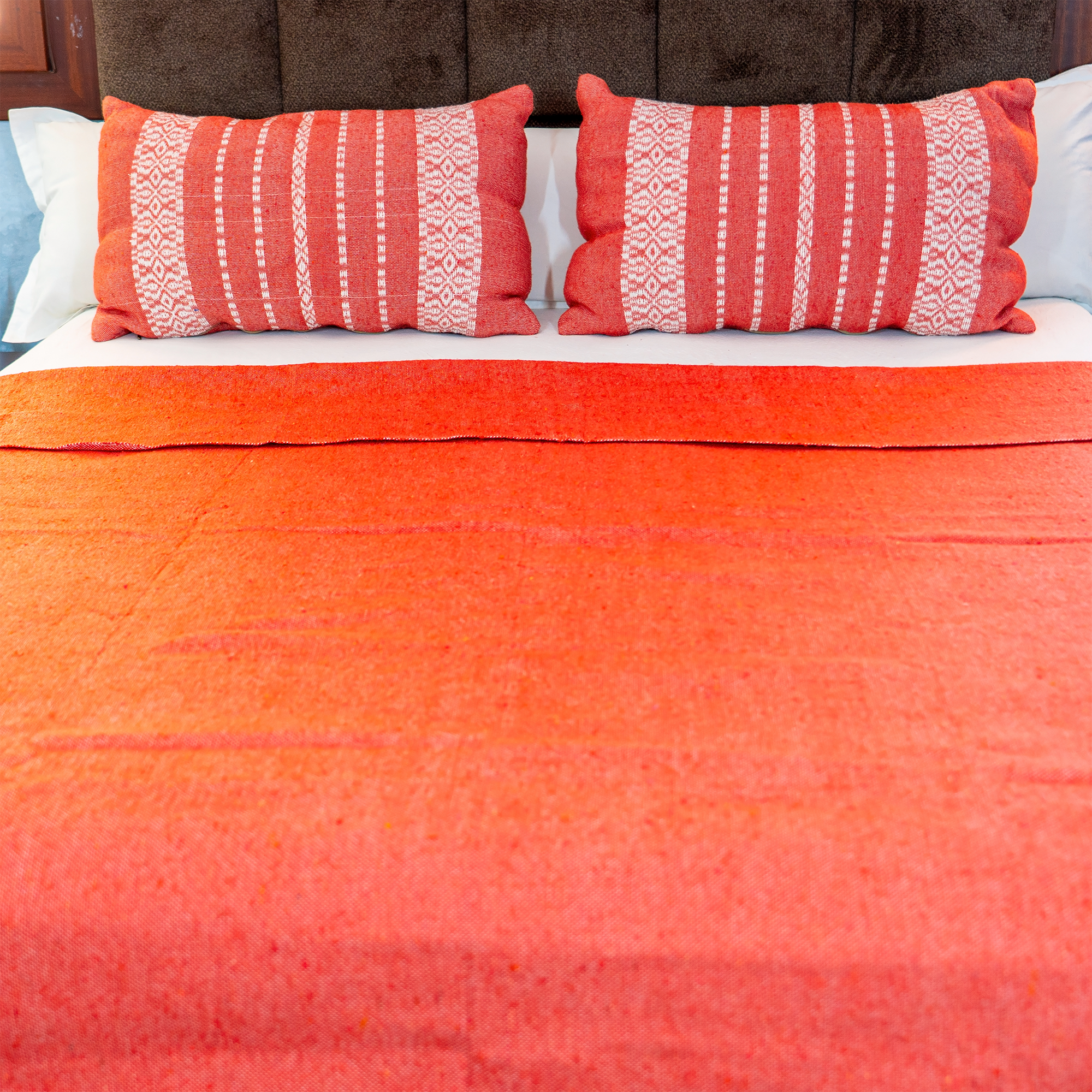 Atlas Tassel Handwoven Bedspread — Terracotta