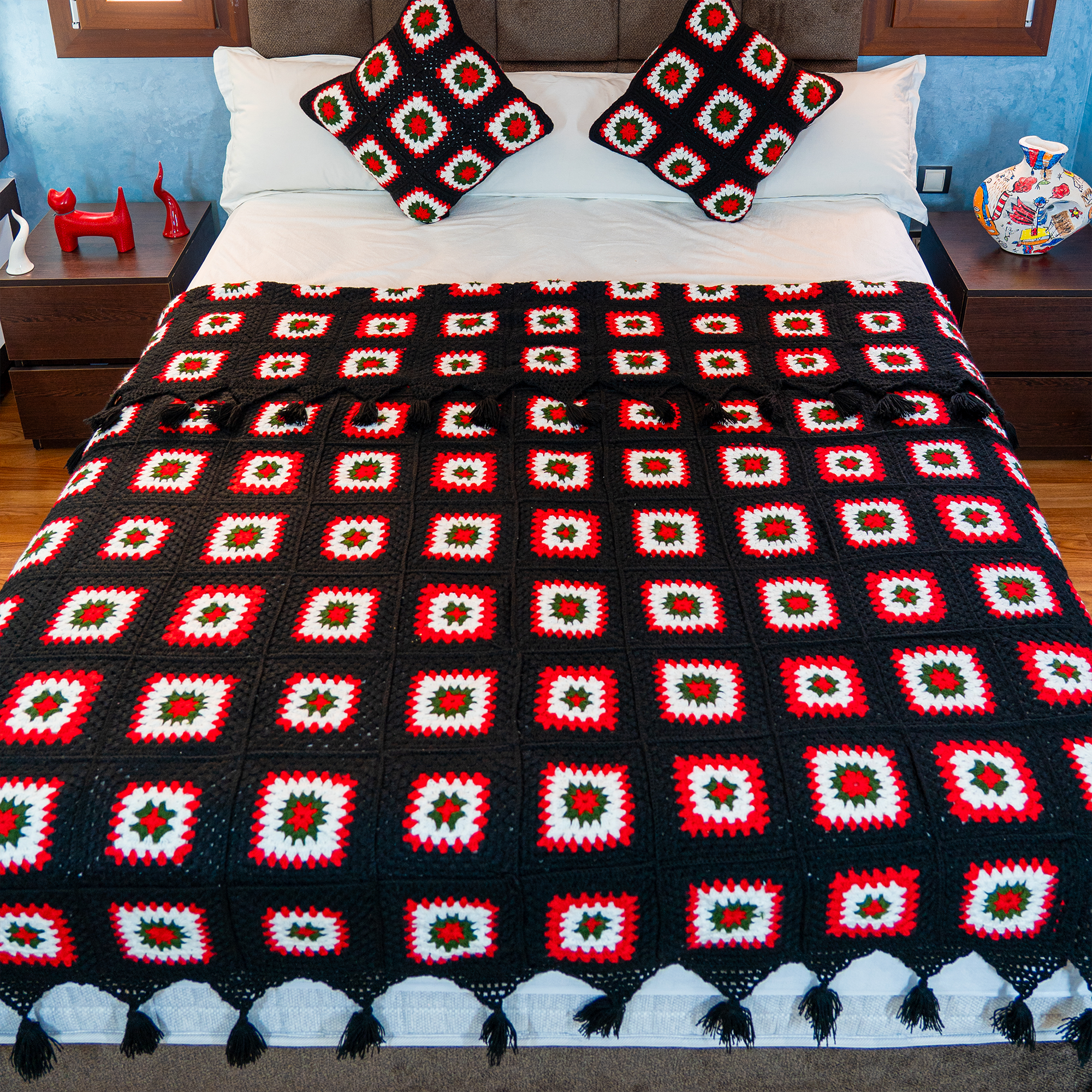 Atlas Rose Crochet Bedspread – Handcrafted Wool