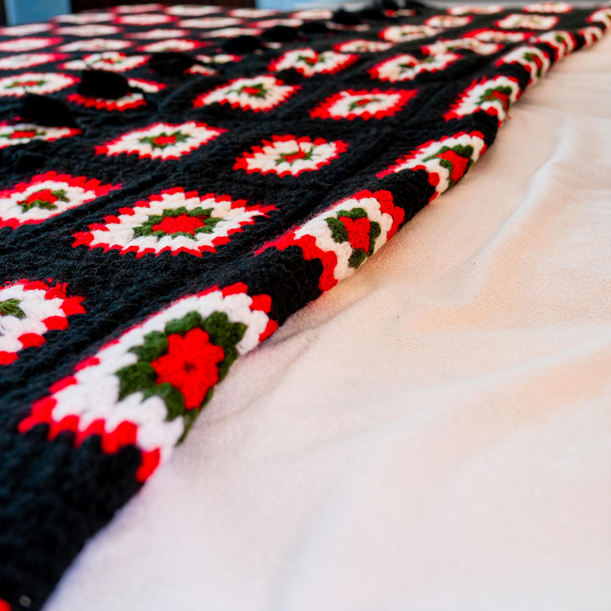 Atlas Rose Crochet Bedspread – Handcrafted Wool