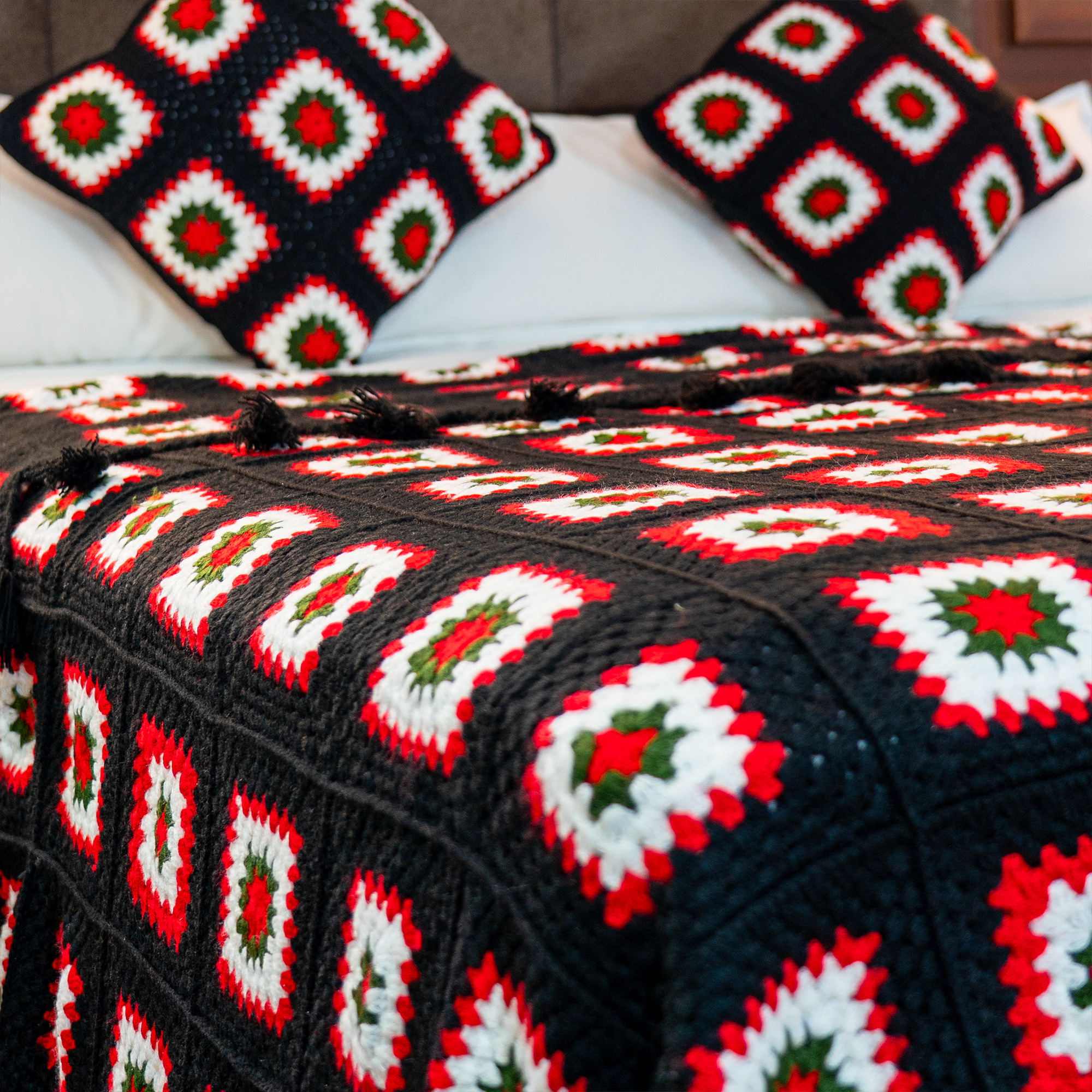 Atlas Rose Crochet Bedspread – Handcrafted Wool