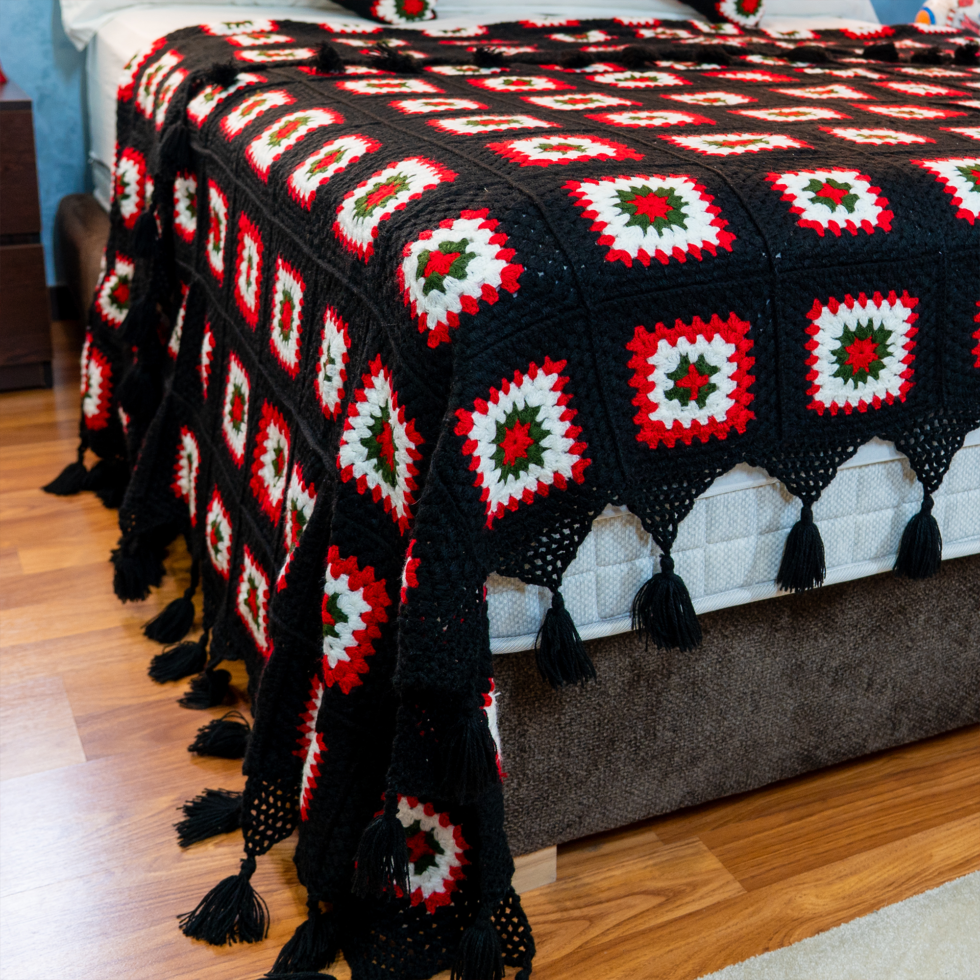 Atlas Rose Crochet Bedspread – Handcrafted Wool