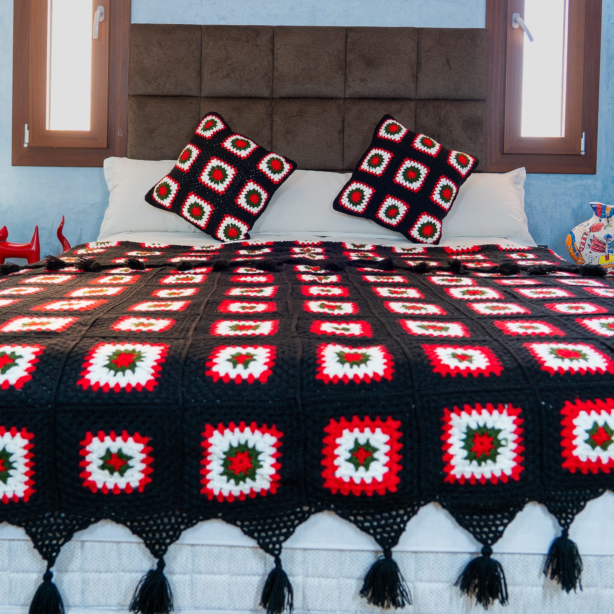 Atlas Rose Crochet Bedspread – Handcrafted Wool