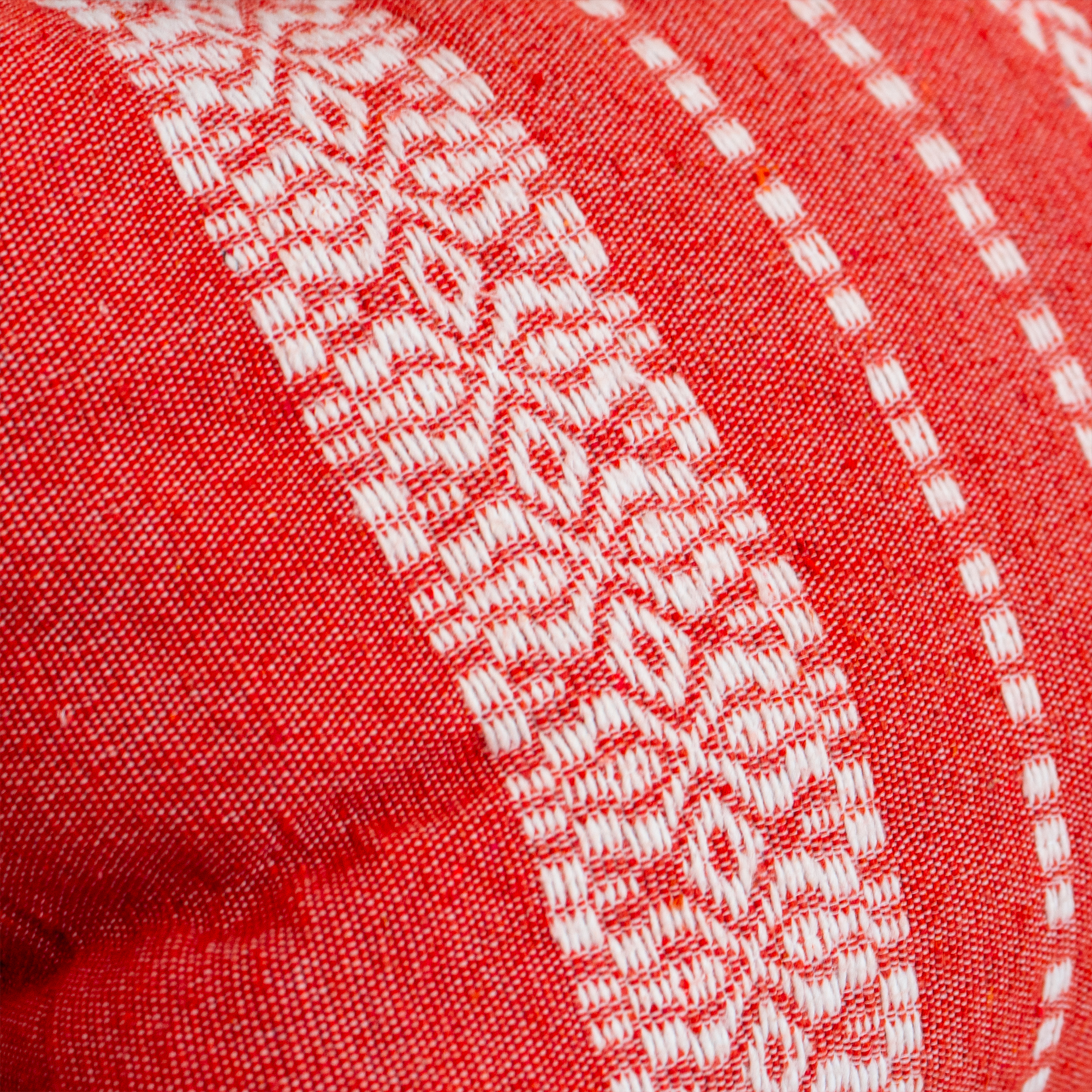 Medina Handwoven Cushion — Terracotta & Ivory