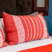 Medina Handwoven Cushion — Terracotta & Ivory