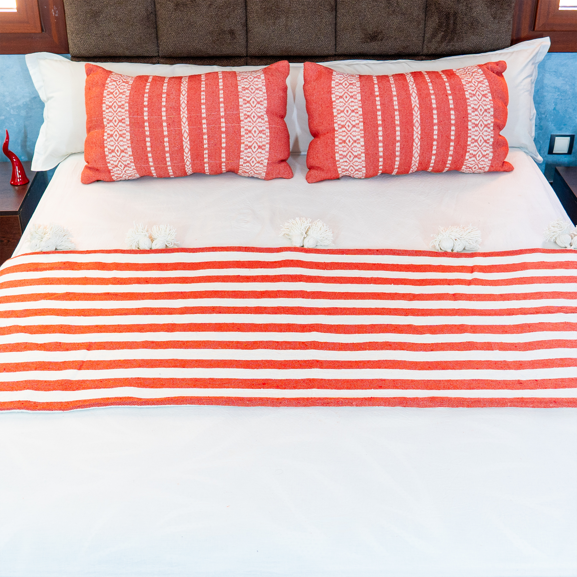 Medina Handwoven Stripe Bedspread with Tassels