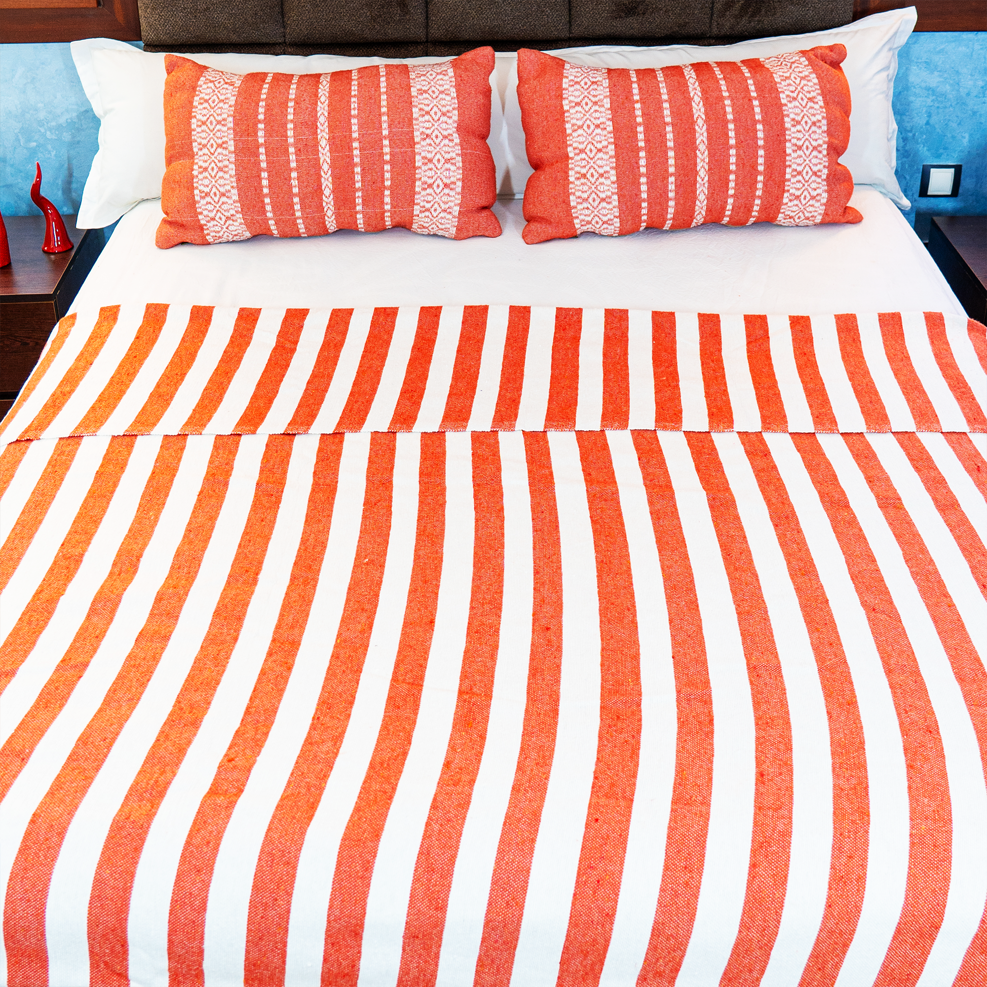 Medina Handwoven Stripe Bedspread with Tassels