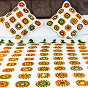 Sunflower Crochet Cushion Cover – Handcrafted Wool