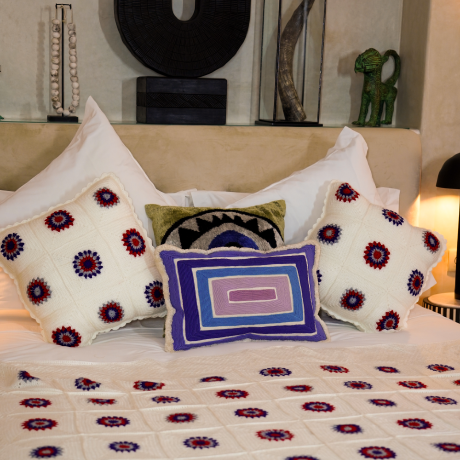 Snow Crochet Cushion Cover