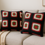 Atlas Rose Crochet Cushion Cover – Handcrafted Wool