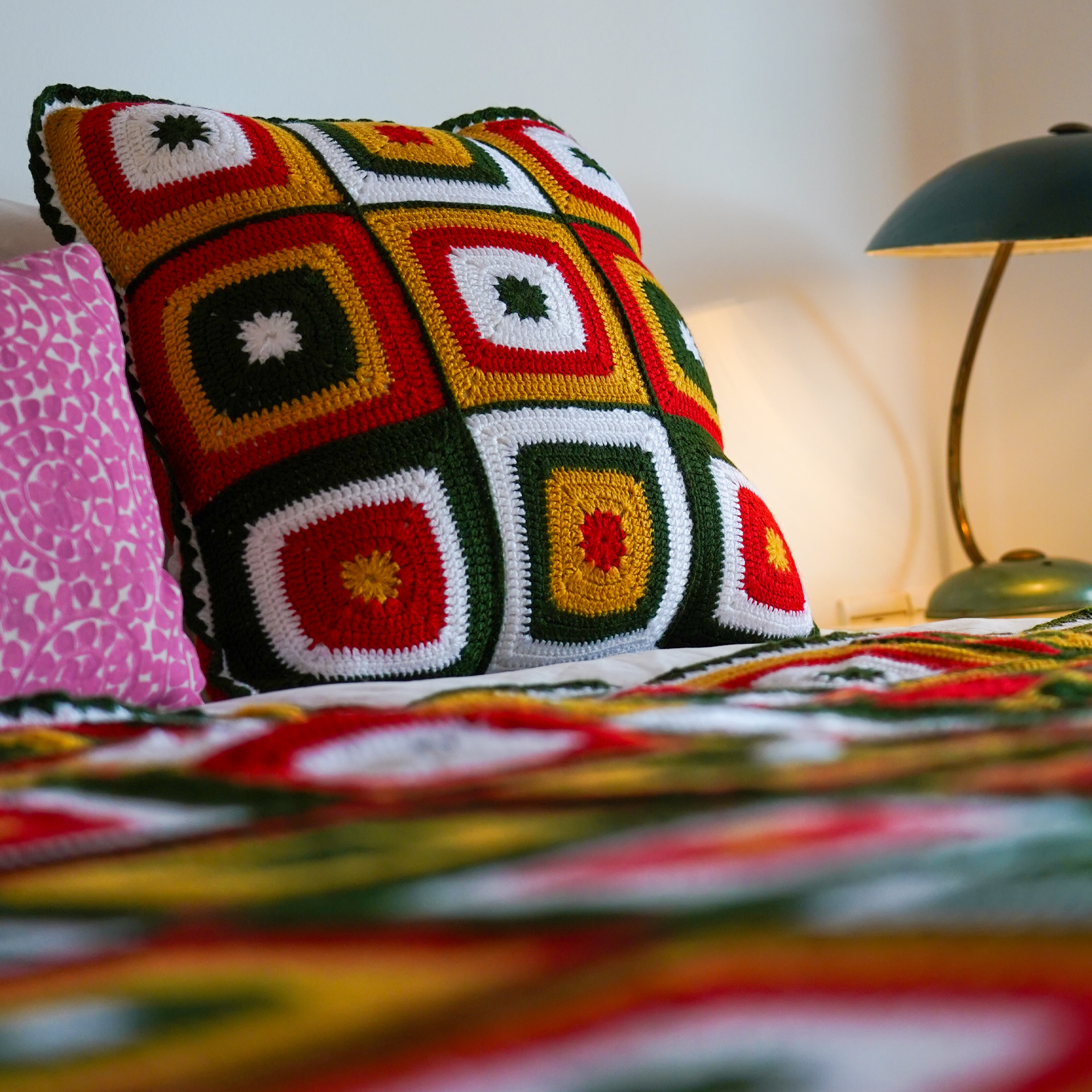 Christmas Square Crochet Cushion Cover