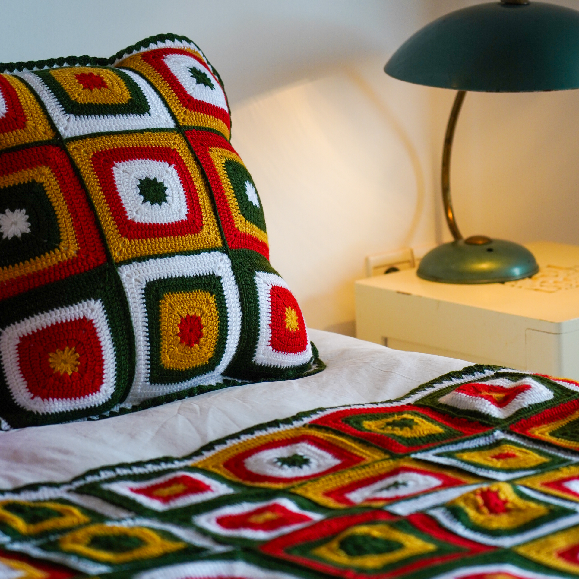 Christmas Square Crochet Cushion Cover