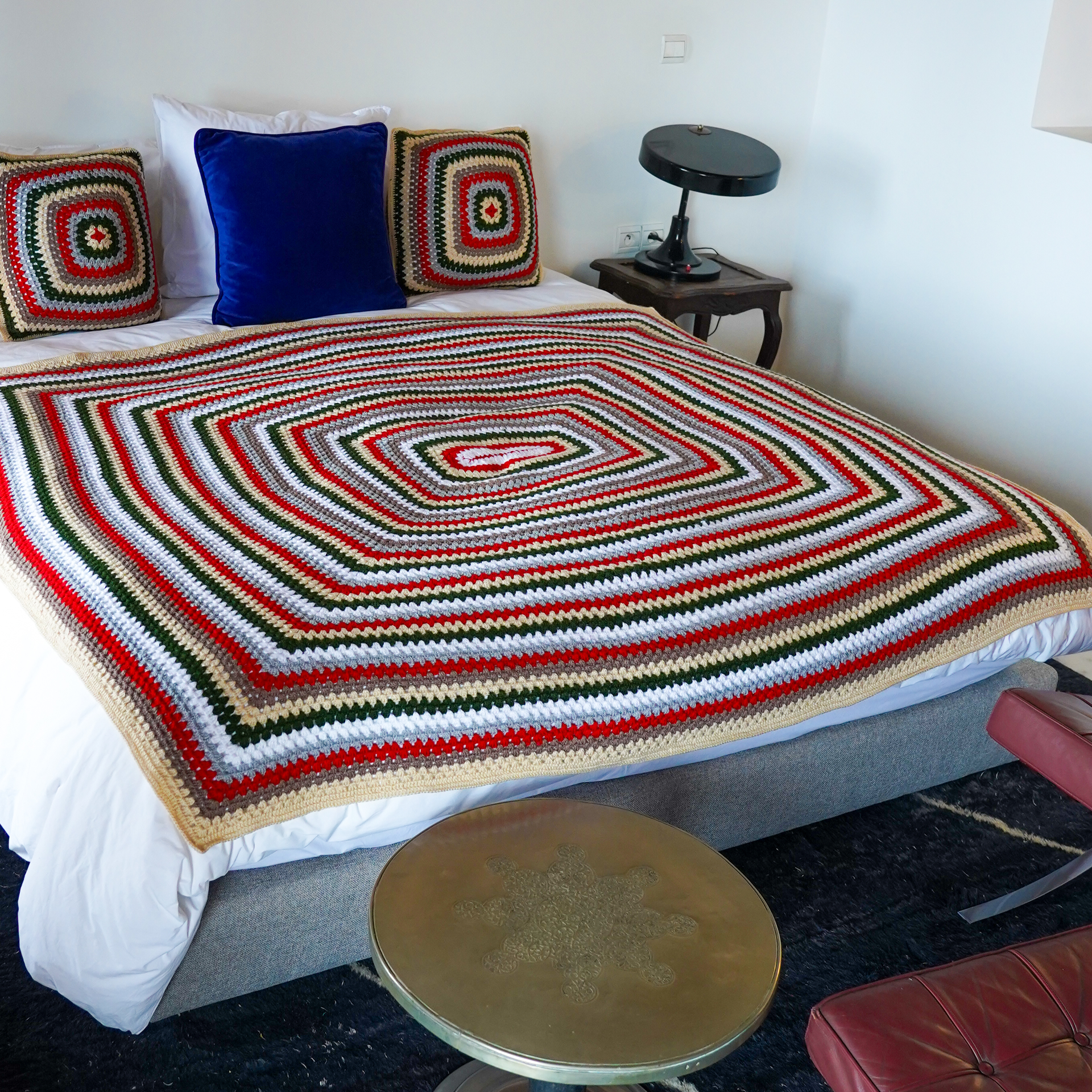 Christmas Stripe Crochet Blanket