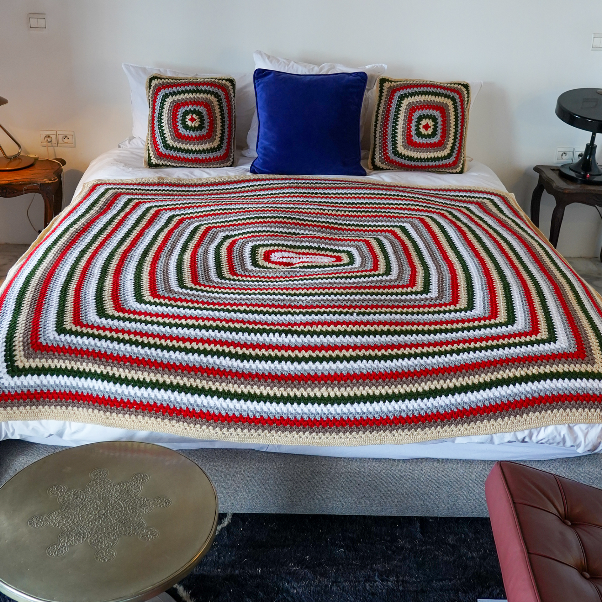 Christmas Stripe Crochet Blanket