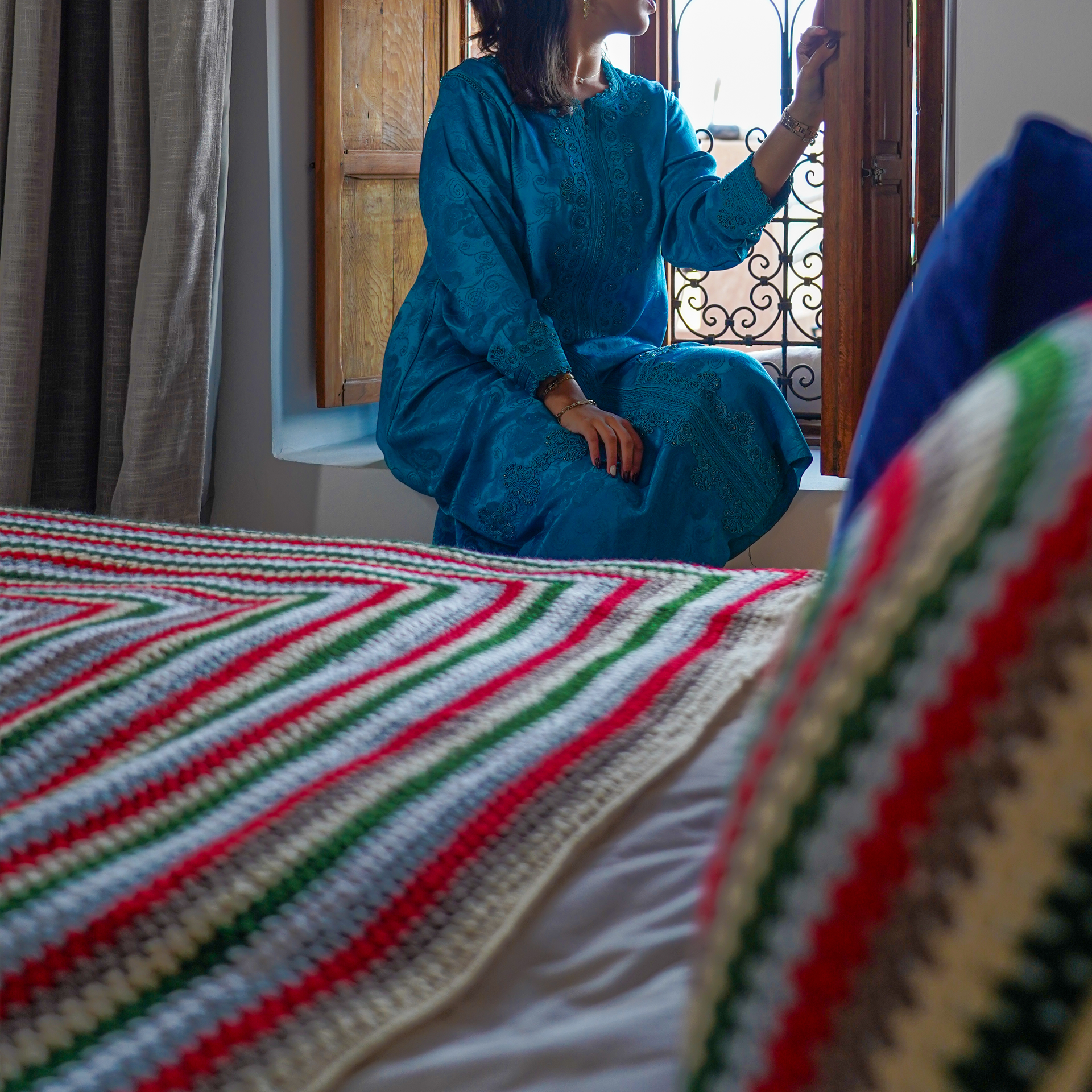 Christmas Stripe Crochet Blanket