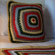 Christmas Stripe Crochet Cushion Cover