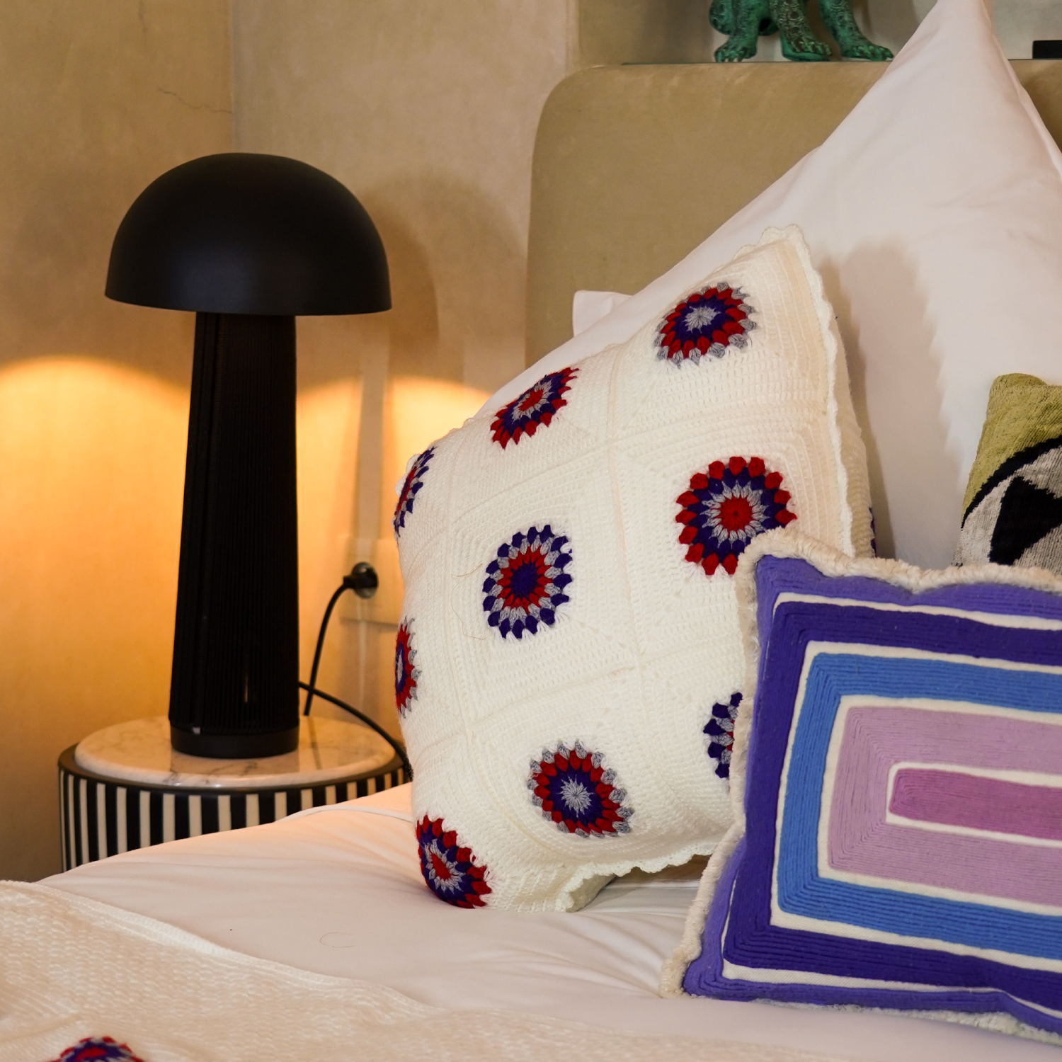 Snow Crochet Cushion Cover